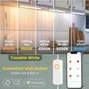 LED Under Cabinet Lighting with Curved Surface Glow, Dimmable, Color Temperature Adjustable, Bluetooth App Controlled, 690 Lumens Eye-Caring Diffused Lighting for Kitchen, Closet, Shelves-3pcs 12" (White Case)