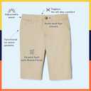 French Toast Girls' Adjustable Waist Twill Bermuda Shorts, Navy, 5 (Blue)