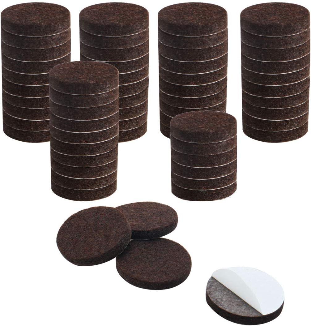 uxcell 60pcs Felt Pads Round Dia 1 1/2" Self Stick Anti-scratch Pads Reduce Noise for Furniture Leg Floor Protector Brown