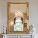 TRAHOME Vintage Gold Mirror for Wall, 30"x45" Antique Decorative Baroque Mirror with Imitation Metal Frame, Ornate Decorative Wall Mirror Decor for Entryway, Fireplace, Living Room, Hallway