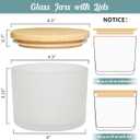 SUPMIND 16oz 3 Wick Candle Jars 6 Pack - Large Empty Frosted Glass Candle Making Jars with Bamboo Lids, Bulk Candle Containers for Making Candles