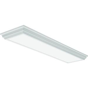 Lithonia Lighting Cambridge 4 Foot LED Kitchen Light Fixture, Linear Flush Mount Ceiling Light Fixture, 4000K Cool White, 3300 Lumens, 120 Volts, 39 Watts, Damp Listed, White (FMFL 30840 CAML WH), 2800 Lumens, 120 Volts, 35 Watts, Damp Listed,
