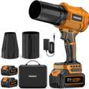 Cordless Leaf Blower with 2 Batteries & Charger - 990,000 RPM Electric Handheld Blower, Lightweight, Double Run Time for Lawn, Yard, Patio, Garden Cleaning