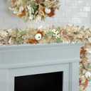 2 Pack Fall Leaf Garlands for Mantle Fireplace, 5.8Ft Autumn Leaves Decor for Home Front Door with Pumpkins Farmhouse Table Centerpiece Thanksgiving Decorations Indoor Outdoor Window