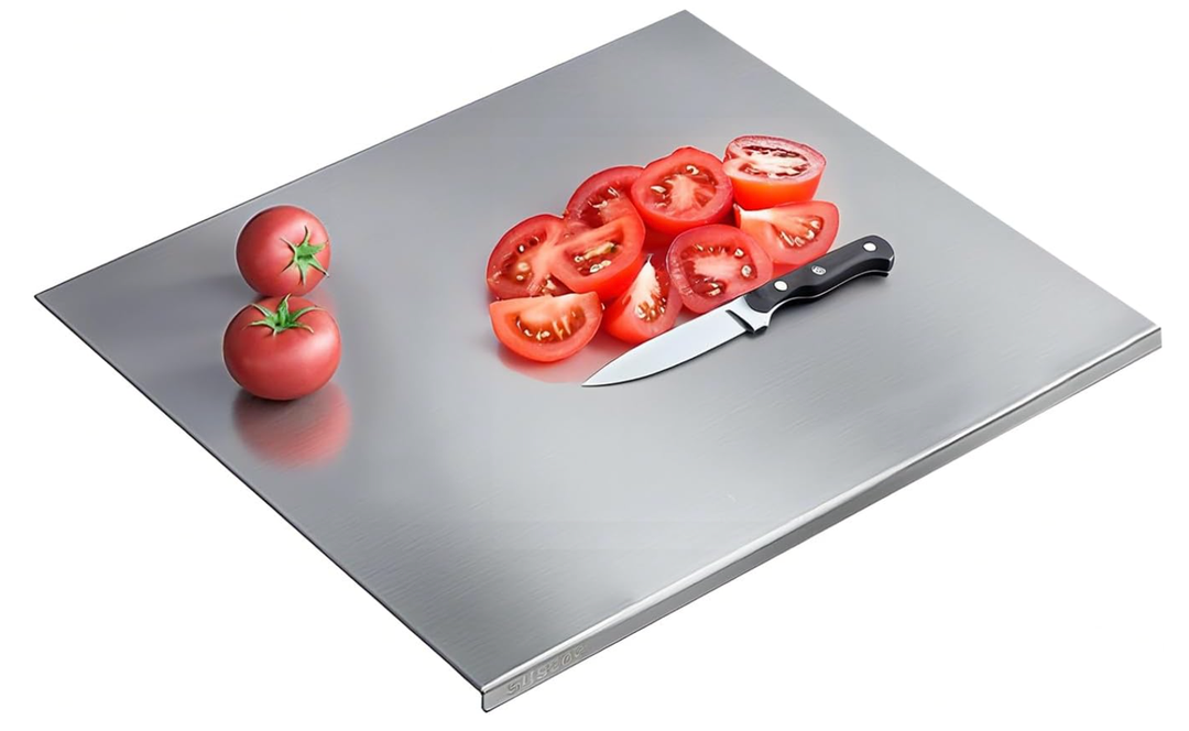 304 Stainless Steel Cutting Board – Stainless Steel Kitchen Chopping Boards Non-Slip, Dishwasher Safe – Ideal for Meat, Vegetables, Fruits, Bread & Baking – Commercial & Home Use (23.6 * 15.7in)