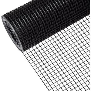 Zevemomo 48" x 50' 1/2inch Hardware Cloth, Black Vinyl Coated Chicken Wire Fence Galvanized Welded Mesh Roll for Home Garden Rabbit Cage