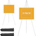 2 Pack Portable Easel Stand for Painting Canvas, 63" Metal Tripod Artist Painting Easel for Display Wedding Office Home Signs, White
