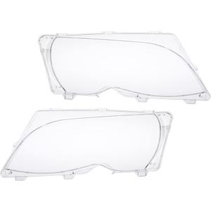 X AUTOHAUX 1 Pair Left Right Car Front Headlight Headlamp Lens Cover PC Shell for BMW 4 Door 63126924045 63126924046