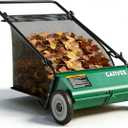 Garvee Push Lawn Sweeper,26-Inch Width Enhanced 4-Brush System with Large 7 cu. ft. Hopper Bag, Ideal for Yard and Garden Cleanup, Green