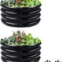 Gartist 2 Pcs 2x2X1 FT Round Galvanized Raised Garden Bed Kit, Black Outdoor Planter Garden Bed, Metal Raised Box for Vegetables, Fruits, Flowers & Herbs