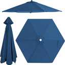 Jorohiker 7.5ft Patio Umbrella Replacement Canopy for 6 Ribs,Gray Navy