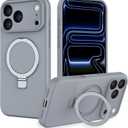 IYH Magnetic Case for iPhone 17 Pro 6.3" with Invisible Stand [16FT Military Protection] Liquid Silicone Cover, Gray