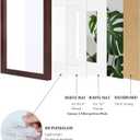 Egofine 11x14 Picture Frame Made of Solid Wood with Plexiglass, Display Pictures 5x7/8x10 with Mat or 11x14 Without Mat for Tabletop and Wall Mounting, Walnut Color