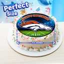 7.5x Inch Edible Cake Toppers Broncos Themed Birthday Party Collection of Edible Cake Decorations