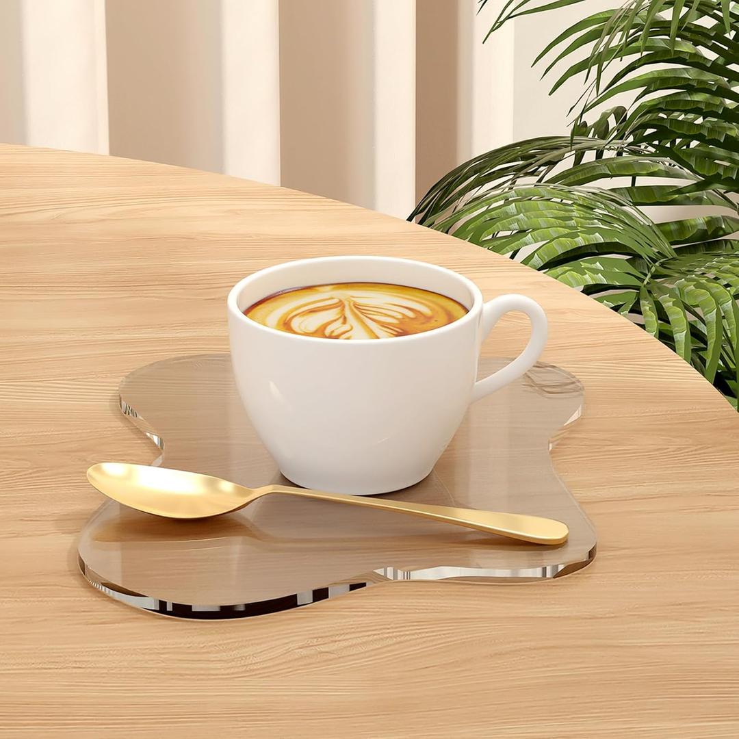 Acrylic Coaster for Desk, Transparent Coaster Decorative Plates, Clear Cloud Shape Coffee Cup Mats for Kitchen, Bar, Dining Table(2, Transparent)