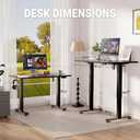 Veken 47.2" Standing Desk, Adjustable Height Office Desk with Wood Desktop, Computer Table for Home Work, Study and Gaming, Small Spaces, Modern Furniture, Black, 47.223.6 Inch