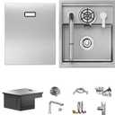 15 x 17 inch Bar Sink 11 Gauge Handmade Stainless Steel Wet Sink Topmount Small Kitchen sink Sinagle Bowl With Brushed Finish for Outdoor RV and Prep Use, 15"x17"x9"