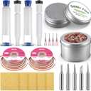 Soldering Tip Cleaning Kit Include Flux Paste, Tip Tinner, Solder Wick, Iron Tips, Soldering Iron Tips Cleaner and Cleaning Sponge for Electronics Repair