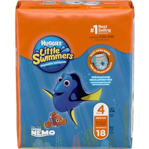 Huggies Little Swimmers Disposable Swim pants, Swim Diaper, Size Medium, 18 Ct. (Pack of 4)