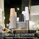 Cup Dispenser 2 Seats, Holder for 2-16 OZ Paper & Plastic Disposable Cups, Adhesive Cup Dispenser Wall Mount for Water Cooler, Coffee Station, Office, Bathroom, Wall (Dark Gray)