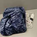 Electric Heated Throw Blanket - Faux Fur Sherpa 50"x60" Fast Heating Bed Blankets Throw with 6 Heating Levels & 4 Hours Auto Off, Over-Heat Protection ETL, Navy Blue