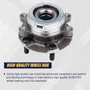 KUSATEC 513296 [2 Pack] Front Wheel Hub and Bearing Assembly Fit for Nissan Altima 2007-2018, Maxima 2009-2019, Murano 2009-2018, Pathfinder 2013-2019, Infiniti JX35 2013, QX60 2014-2019, 5 Lug