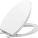Garvee Toilet Seat Cover Elongated Toilet Seat,PP Quick Release Flat Lid Toilet Seat Elongated Easy Remove Easy Clean for Bathroom Renovation Family Apartment Guest Restroom
