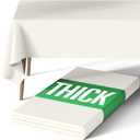 Pureegg Rectangle Table Cloth 60" x 84" Durable Polyester Tablecloth Offers Reusable & Washable Protection, Ideal for Outdoor Party, Picnic, Wedding, Banquet and Birthday, Ivory