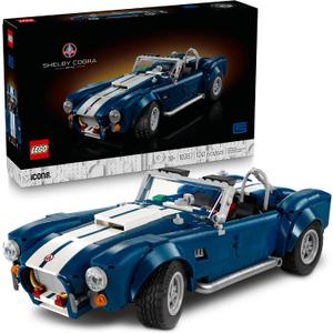 LEGO Icons Shelby Cobra 427 S/C Car Building Set for Adults - Bedroom, Office, or Book Shelf Decor for Sports Car Fans, Ages 18+ - Gift Idea for Birthdays - 10357