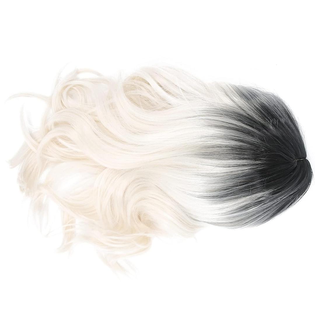 Women Curly Gradient Wig - ,Adjustable Straps - Look - Ideal for Cosplay, Parties, for Cosplay, Parties, Halloween, Weddings - Variety of Hairstyles