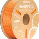 ELEGOO Rapid PETG Filament 1.75mm Orange 1KG, High Speed 30-600mm/s 3D Printer Filament Dimensional Accuracy +/- 0.02 mm, 1kg Cardboard Spool(2.2lbs) Fits for Most FDM 3D Printers