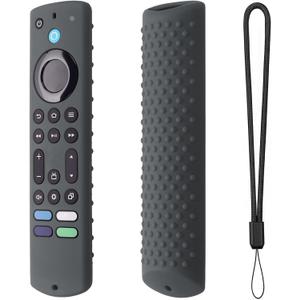 6.2 Inch Silicone Cover for 2023 Fire TV Stick 4K Max 2nd/Fir TV Omni Series/FireTV 4-Series Remote,Toshiba/Insignia FirTV Remote Cover with Lanyard(Dark Grey)