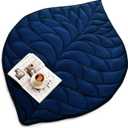 Kaisa Weighted Blanket for Adults(7 lbs, 41" x 53"), Soft Weighted Lap Blanket Machine Washable, Small Heavy Blankets with Glass Beads for Travel & Sleep,Navy Blue