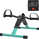 Folding Pedal Exerciser - Mini Exercise Bike Under Desk Bike Pedal Exerciser with LCD Display for Arms and Legs Workout, Portable Desk Bike Peddler Machine for Adults & Seniors (Green)