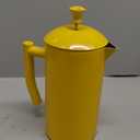 Frieling Stainless Steel French Press Coffee Maker - 34 Fl Oz, Yellow - Double-Walled with Double Filter - Insulated Plastic-Free Coffee Press for Camping & Travel