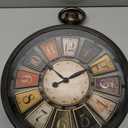 AYRELY Vintage Round Wall Clock. Antique Retro Style. Battery Operated Silent Clock for Farmhouse, Rustic, Kitchen, and Living Room Decor(13" H x 10.6" W)-Black