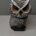 Solar Powered Garden Owl with Motion Detection, Rotating Head, Realistic Hoots and Silent Mode, Outdoor Statue and Sculpture, Owl Decoration for Home, Garden, Patio and Lawn