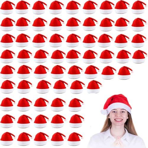 MNKXL Santa Hats Bulk for Adults,48pcs Christmas Hats Adults Universal Fit Plus Size,Thickened Red Santa Claus Hat for Christmas Party Accessories, Mens & Womens Adult Santa Hat