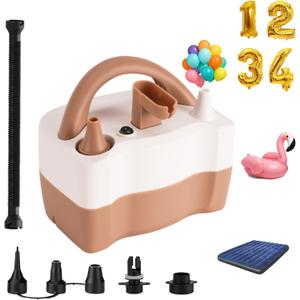 Balloon Pump Electric, Balloon Air Pump for Inflatables, Portable Electric Balloon Pump Blower Machine Dual Nozzle Balloon Inflator Tools for Birthday Decorations