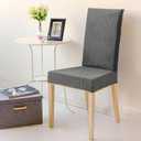 Chair Covers, Stretch Kitchen Dining Room Chair Covers Set of 6, Removable Washable Dining Chair Slipcovers for Home, Hotel, Banquet (.Grey)