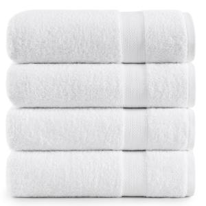 4 x LANE LINEN 100% Ring Spun Cotton 4 Pack Bath Towels (28"x54") - Home Essentials Bathroom Towels Set - Quick Dry, Super Soft & Absorbent Bath Towels - Machine Wash in Cold Water - Cerulean Blue