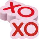 Crtiin 100 Pcs Valentine's Day Napkins Xo Shaped Design Cocktail Napkins Valentine's Day Dinner Party Supplies for Romantic Date Love Celebration