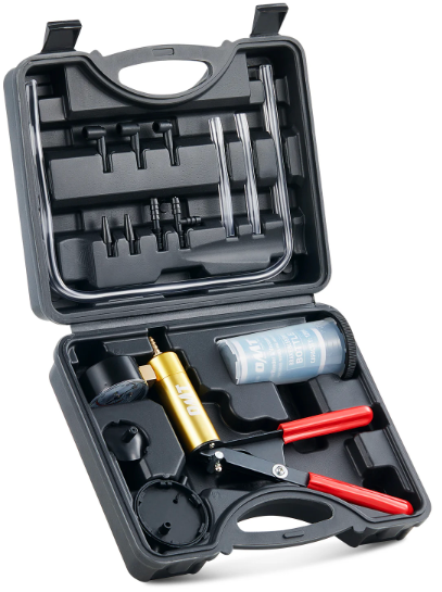 Orion Motor Tech Brake Bleeder Kit with Hand Vacuum Pump and Adapters, Brake Bleeding Kit for Brake Fluid Power Steering Fluid More, Vacuum Brake Bleeder Pump with Pressure Gauge