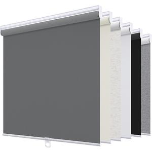 Sunoff Blackout Roller Shades Blinds Cordless for Windows Pull Down Room Darkening Door Blinds with Thermal Insulated Easy to Install for Living Room,Bedroom,Home,Office Bathroom Grey 26" W x 72" H