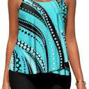 Arolina Womens Two Piece Swimsuit Ruffle High Waisted Tankinis Flowy Bathing Suit Modest Swimwear with Pockets (S-26W)