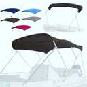 4 Bow Marine Grade Bimini Top Replacement Cover, Heavy-Duty Waterproof and UV-Proof Boat Canopy, Fade and Crack Resistant Easy Install Zipper Sleeves Boat Awning/Without Frame,Burgundy