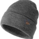 2 x Camptrace Beanie Hats for Men Unisex Knit Cuffed Beanie Womens Winter Hats Warm Ski Hat Cozy Skull Cap