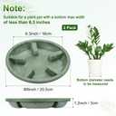 M METERXITY 2-Pack Plant Saucers, 8 Inch OD Anti-Rot Root Resin Flower Pot Plant Saucers for Indoor/Outdoor, Flowerpot Drip Tray [6.3 Inch ID, Green]
