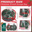 Zhengmy 6 Pcs Clear Christmas Wreath Storage Bag Wreath Storage Container With fixing strap Wreath Storage Box with Handles for Storing Garland Holiday Wreath Wrapping(24 Inches)