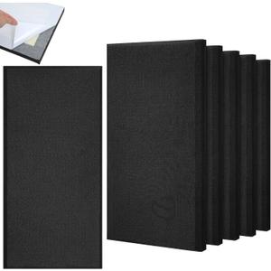SmoothNovelty 6 Pack Acoustic Panels 1.6 Inch Thick, 23.6x11.8 in Self Adhesive Sound Absorbing Panels, Black, NRC 0.9 Noise Reduction for Studio, Home Office, Recording Room
